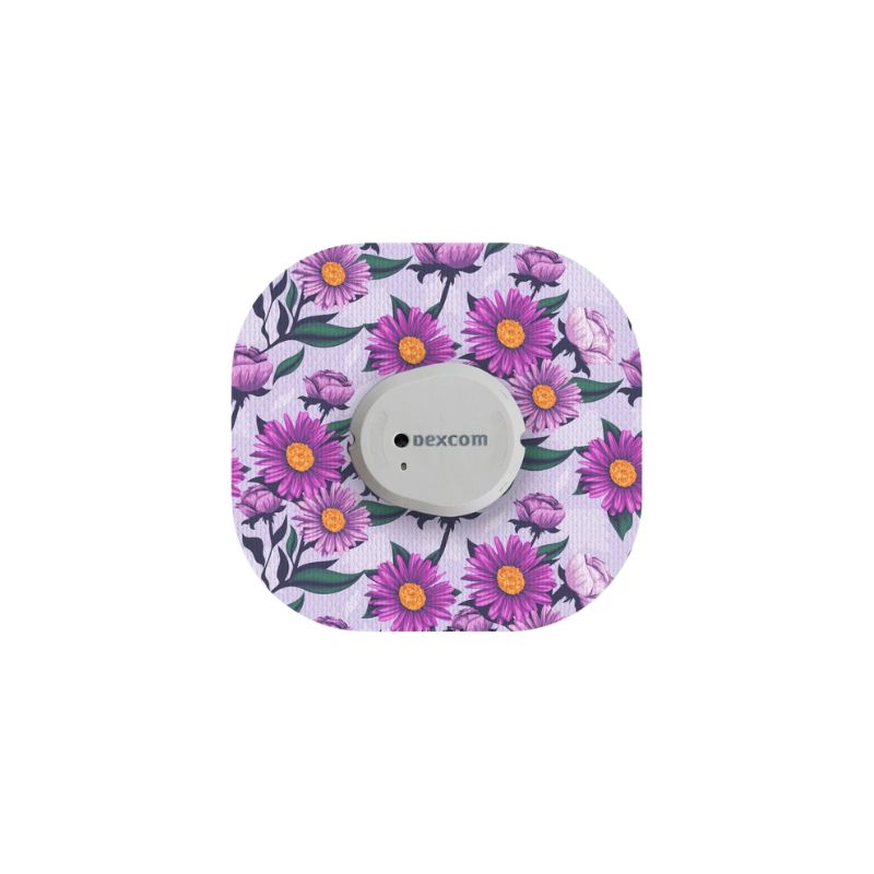 Patch/ruban adhésif de réparation pour capteur Dexcom G7 / ONE+ lilas marguerites