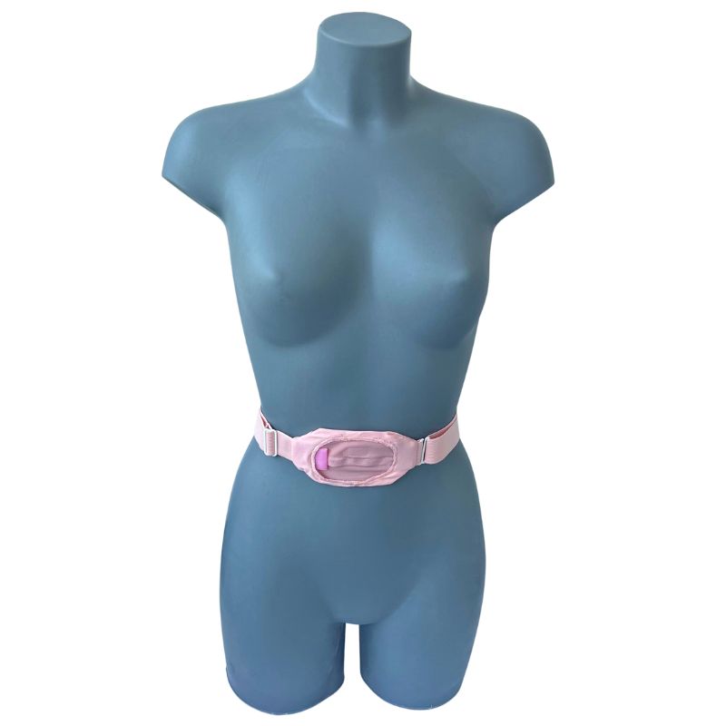 support de pompe à insuline pour taille ronde avec fenêtre rose