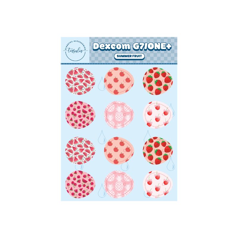 Sensor stickers Dexcom G7 / ONE+ – Summer Fruit (12 stickers)