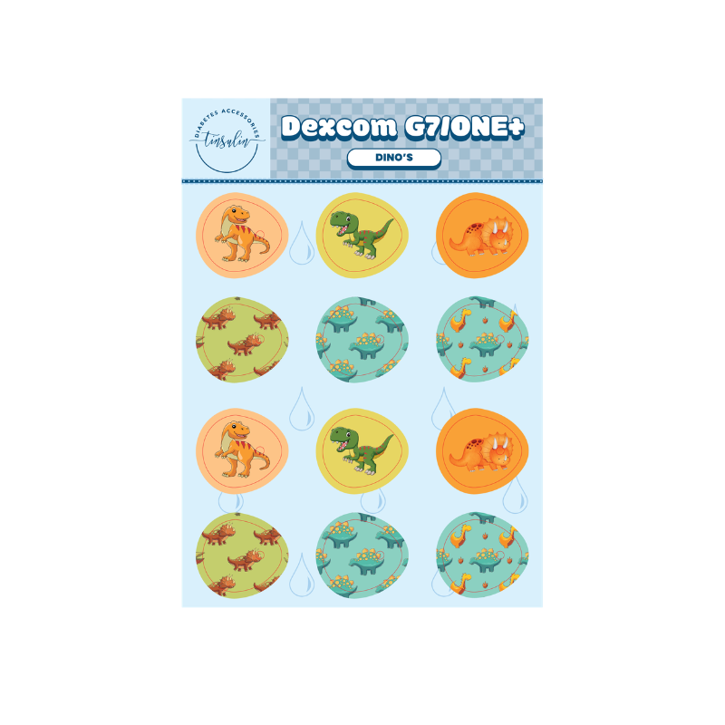 Sensor stickers Dexcom G7 / ONE+ – Dino's (12 stickers)