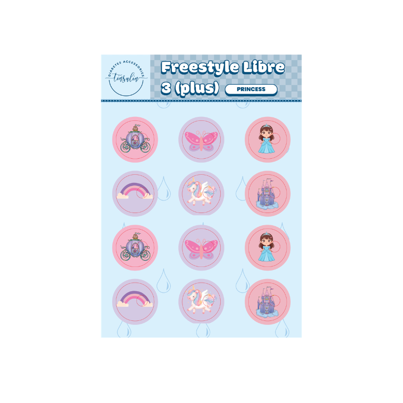 Sensor stickers Freestyle Libre 3 / 3 Plus – Princess (12 stickers)