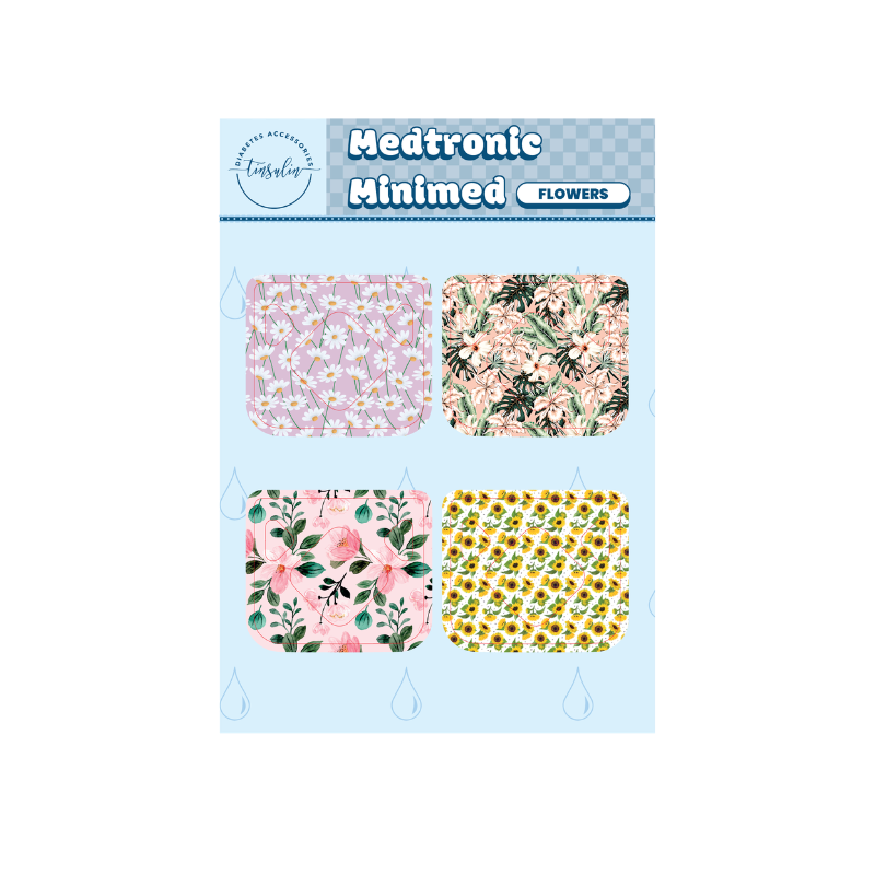 Sensor stickers Medtronic Minimed – Flowers (4 stickers)