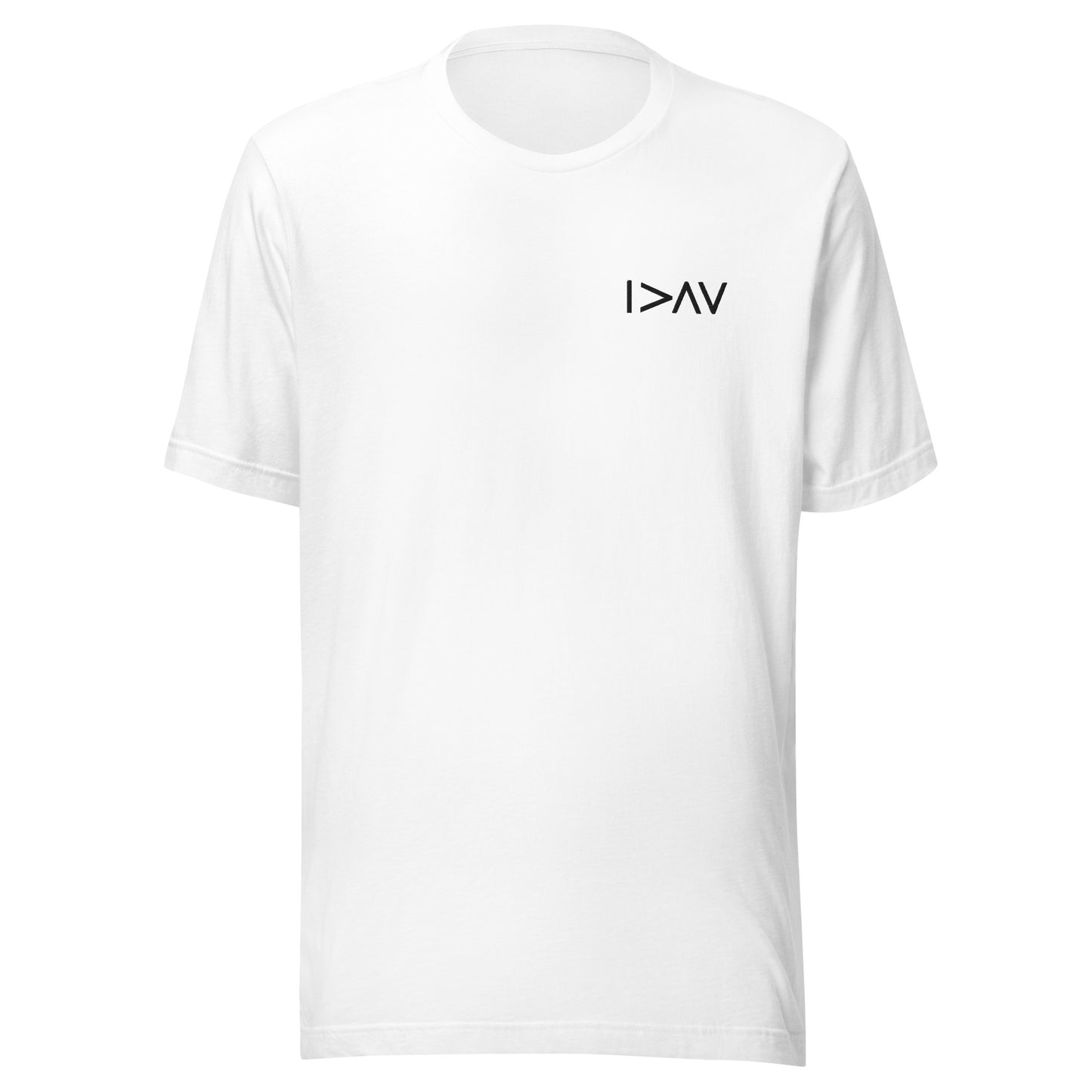 t-shirt blanc unisexe 'Je suis plus grand que mes hauts et mes bas'