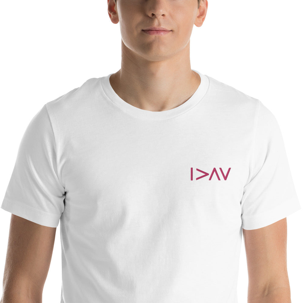 t-shirt blanc unisexe 'Je suis plus grand que mes hauts et mes bas'