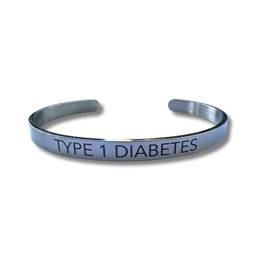 gegraveerde armband 'type 1 diabetes' zilver