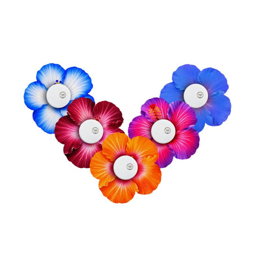 Patch/fixation adhésive pour capteur Freestyle Libre 3 (Plus) hibiscus - lot de 5