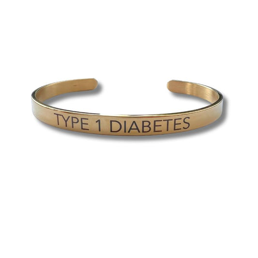 bracelet gravé 'diabète de type 1' en or