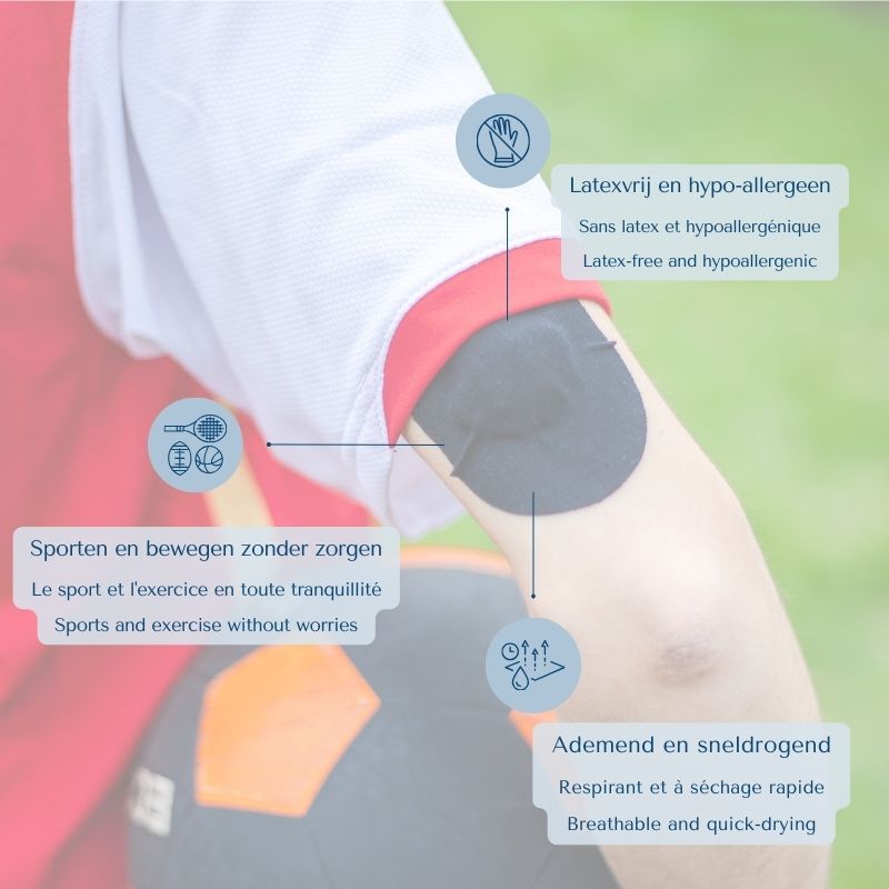 ovalen universele sensorpleister/fixtape  zwart