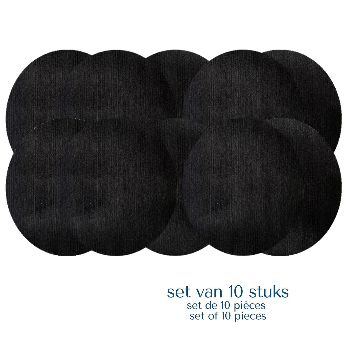 Set van 10 zwarte ovalen sensorpleisters
