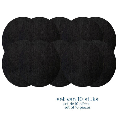 Set van 10 zwarte ovalen sensorpleisters