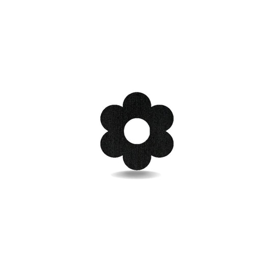 Zwarte ringpleister bloem voor Dexcom G7, ONE+ en Simplera