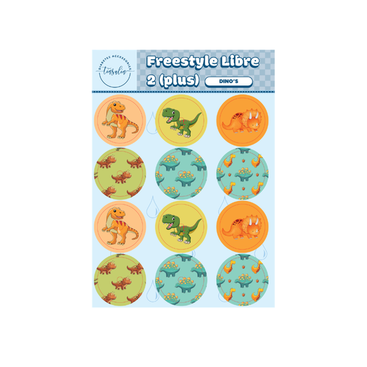 Sensor stickers Freestyle Libre 2 / 2 Plus – Dinosaurs (12 stickers)