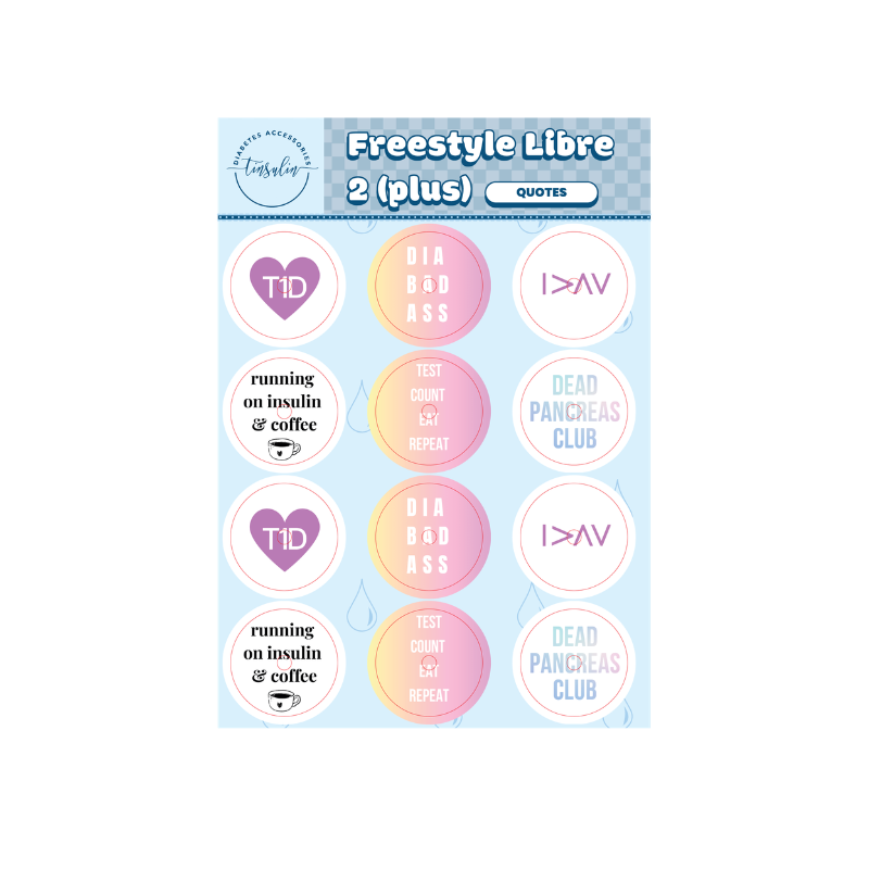 Sensor stickers Freestyle Libre 2 / 2 Plus – Quotes (12 stickers)