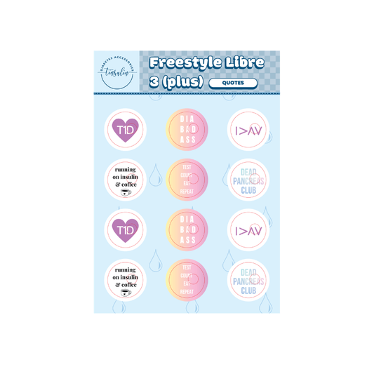 Sensor stickers Freestyle Libre 3 / 3 Plus – Quotes (12 stickers)