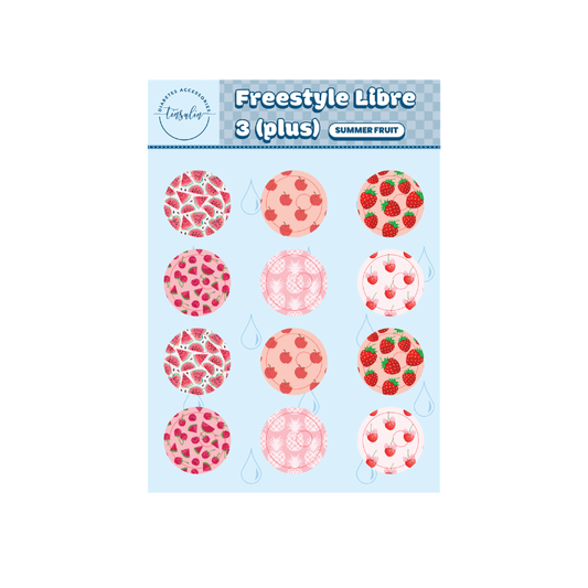 Sensor stickers Freestyle Libre 3 / 3 Plus – Summer Fruit (12 stickers)