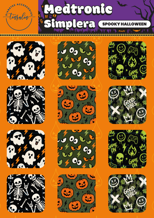 Medtronic Simplera sensor stickers – Spooky Halloween (12 stickers)