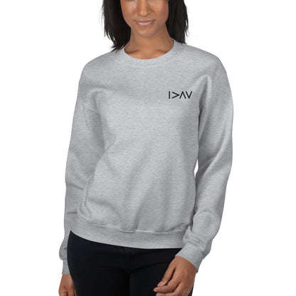 gray unisex sweater 'I am Greater Than My Highs and Lows'