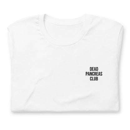 t-shirt blanc unisexe 'dead pancreas club'