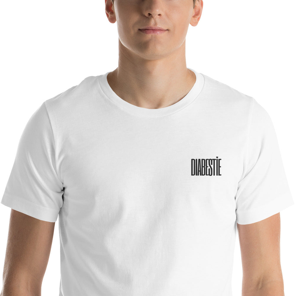 witte unisex t-shirt 'diabestie'