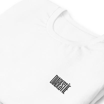 witte unisex t-shirt 'diabestie'