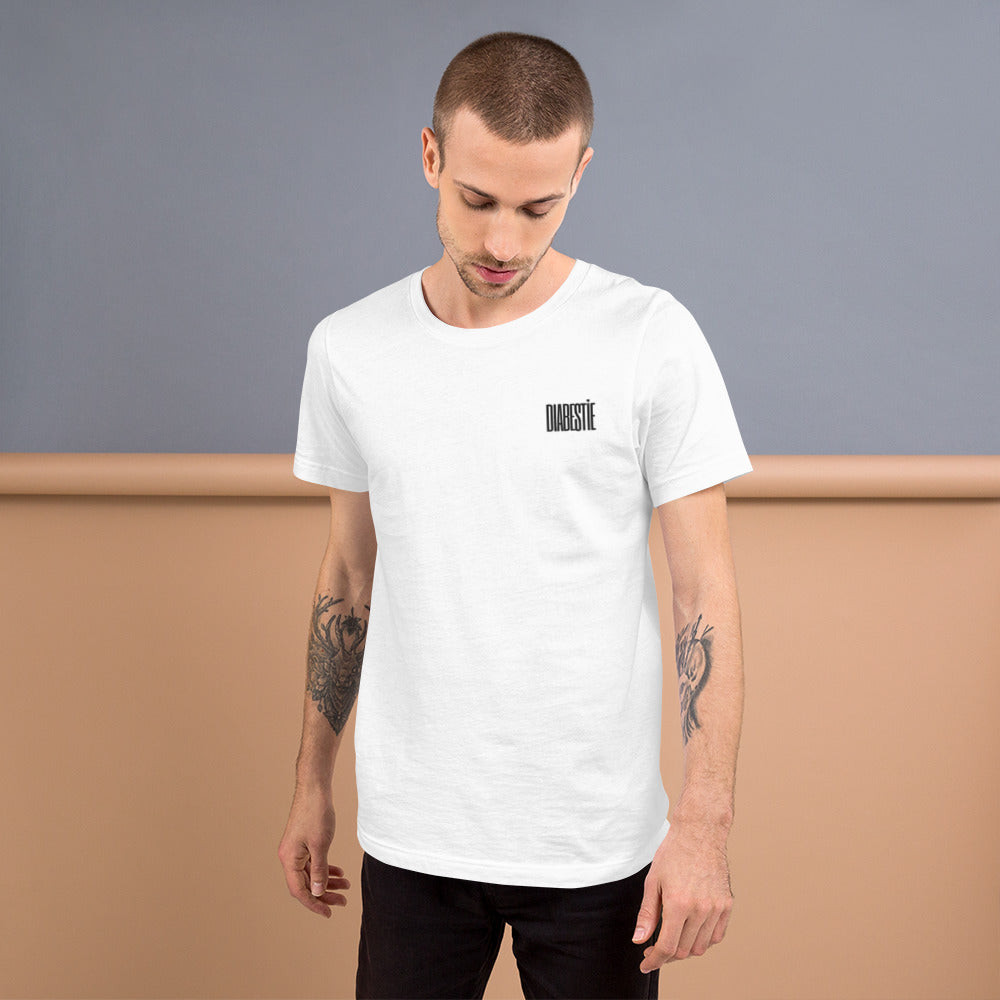 witte unisex t-shirt 'diabestie'