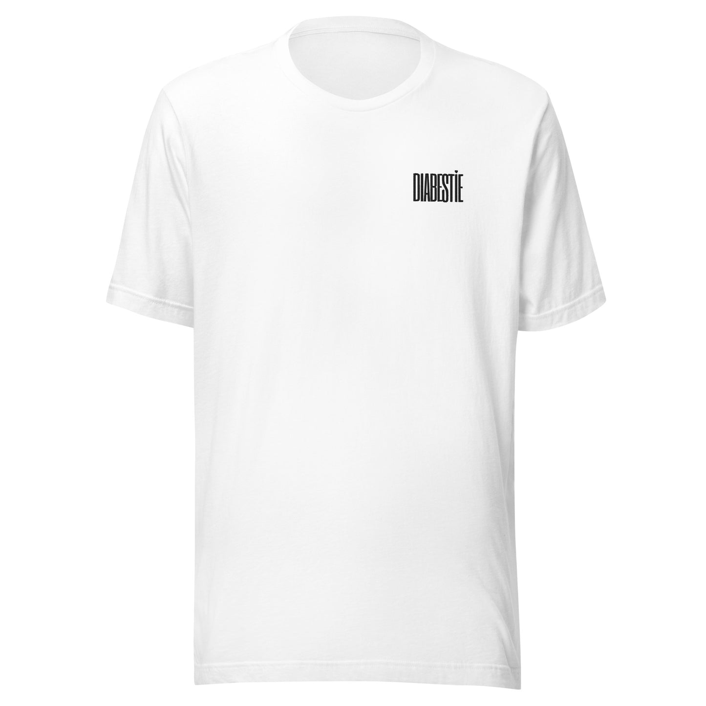 witte unisex t-shirt 'diabestie'