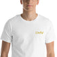 witte unisex t-shirt 'I am greater than my highs and lows'