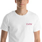 t-shirt blanc unisexe 'Je suis plus grand que mes hauts et mes bas'