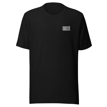 zwarte unisex t-shirt 'diabestie'