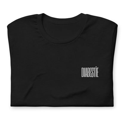 zwarte unisex t-shirt 'diabestie'