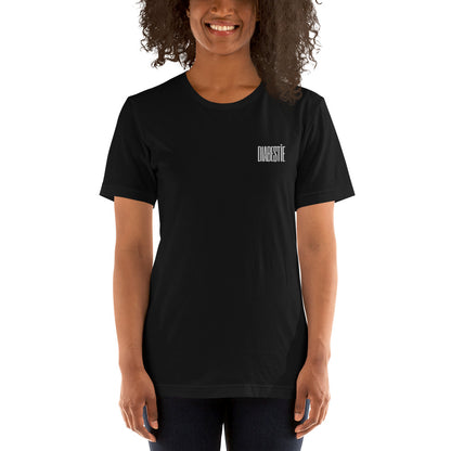 black unisex t-shirt 'diabestie'