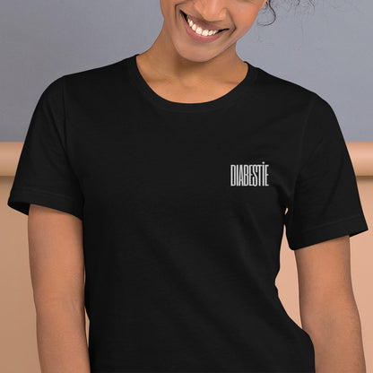 zwarte unisex t-shirt 'diabestie'